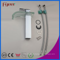 Fyeer High Body cromado color vidrio pomo cuadrado manija única Lavabo de baño latón grifo mezclador de agua grifo Wasserhahn